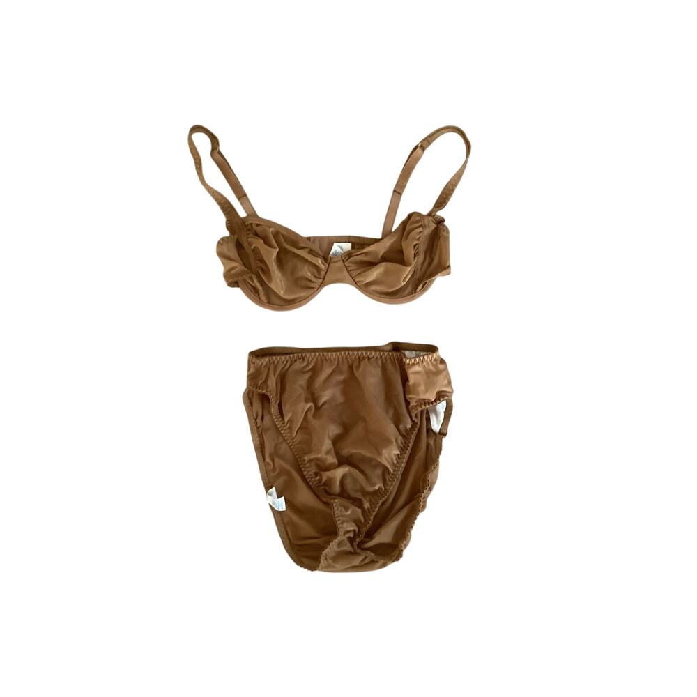 Vintage Olga Bra & Panty Set – Style 33014/20014 – Nude Beige – 36B / Large